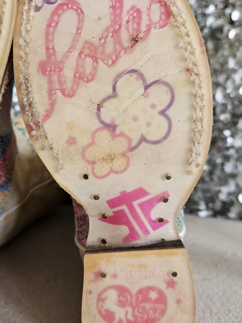Tin Haul Handmade Leather Kids Color Burst Square Toe Boots. Size Toddler 11